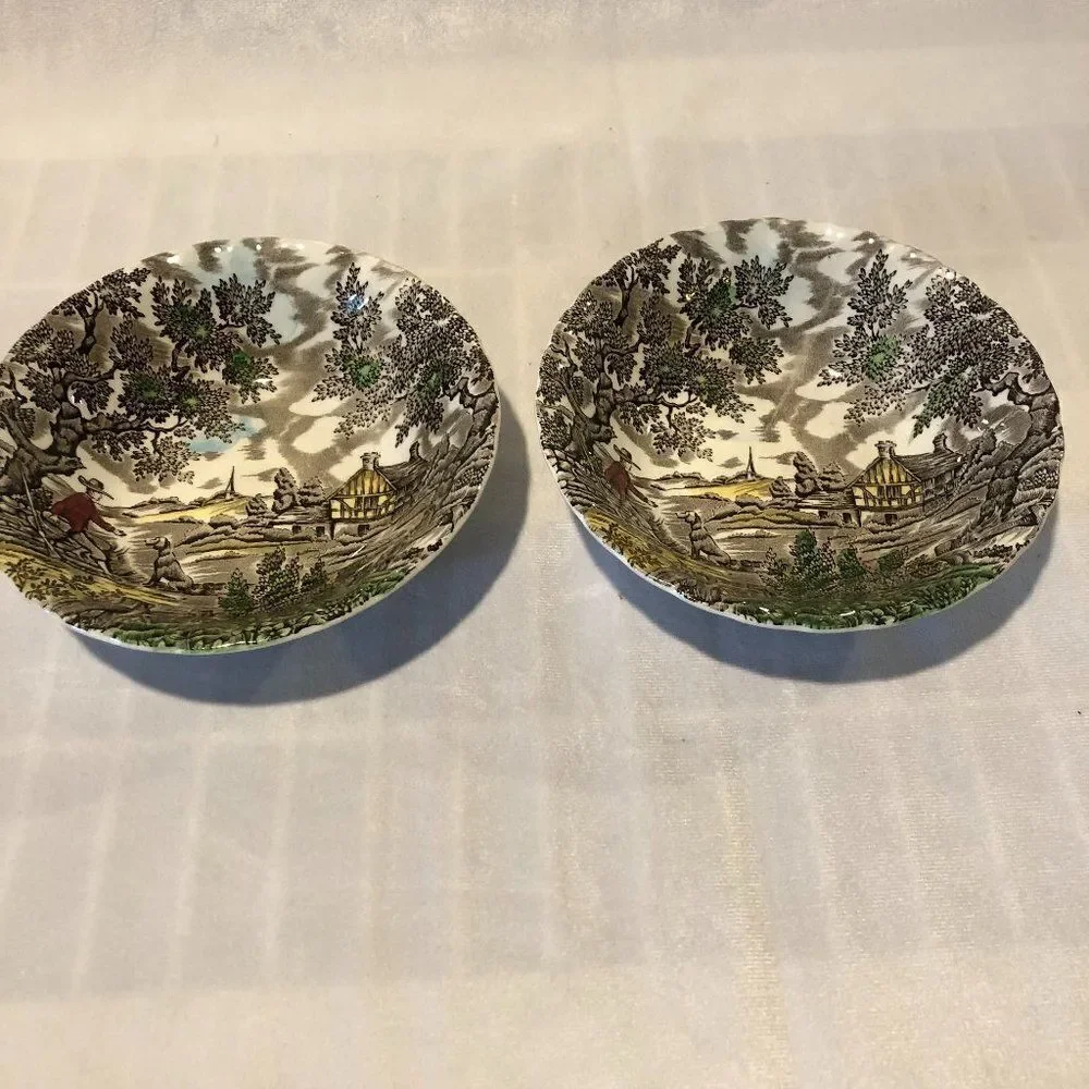 THE HUNTER by FRANCISCAN SMALL BOWLS HAND ENGRAVE.     F1